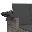 vidaXL PE Rattan Double Sun Lounger with Adjustable Armrests in Gray
