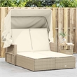 vidaXL Double Sun Lounger in Beige and Cream White
