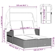 vidaXL Double Sun Lounger in Beige and Cream White