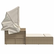 vidaXL Double Sun Lounger in Beige and Cream White