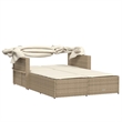 vidaXL Double Sun Lounger in Beige and Cream White