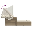 vidaXL Double Sun Lounger in Beige and Cream White