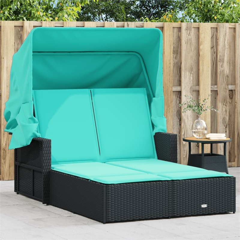vidaXL Double Sun Lounger in Black