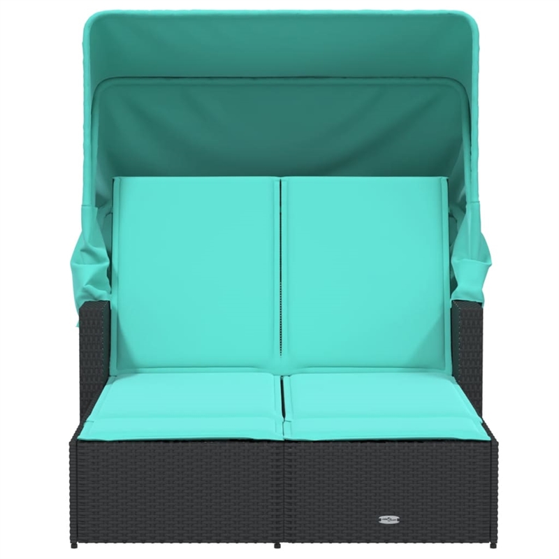 vidaXL Double Sun Lounger in Black