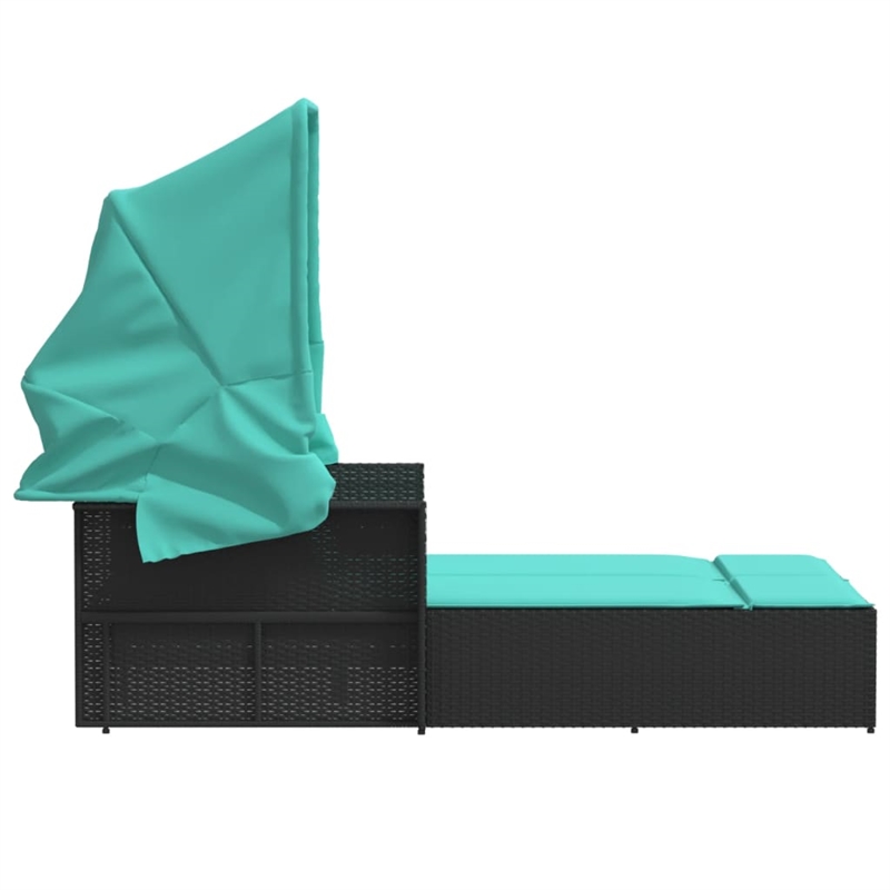 vidaXL Double Sun Lounger in Black