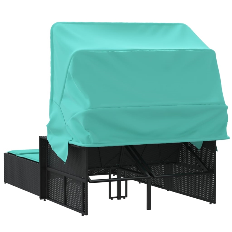 vidaXL Double Sun Lounger in Black