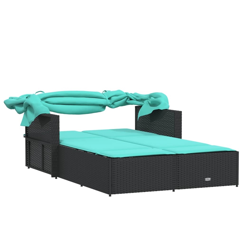vidaXL Double Sun Lounger in Black