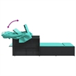 vidaXL Double Sun Lounger in Black