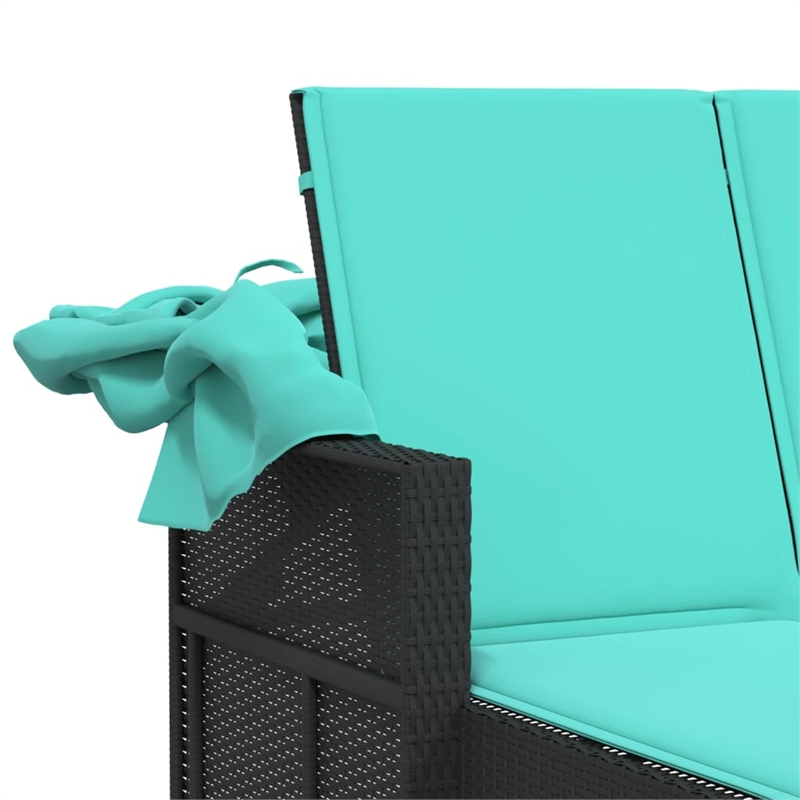 vidaXL Double Sun Lounger in Black