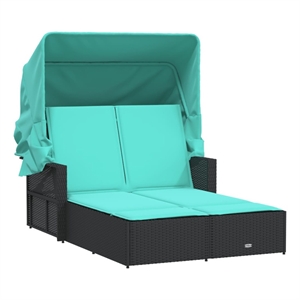 vidaXL Double Sun Lounger in Black