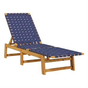 vidaXL Sun Lounger in Dark Blue and Brown