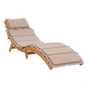 vidaXL Solid Acacia Wood 21.65 x 72.44 x 25.20&quot Sun Lounger in Taupe