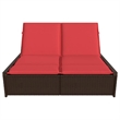 vidaXL Patio PE Rattan Double Sun Lounger in Brown
