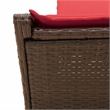 vidaXL Patio PE Rattan Double Sun Lounger in Brown