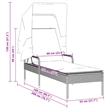 vidaXL Patio Sun Lounger in Gray and Navy Blue