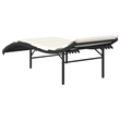 vidaXL Rattan Sun Lounger with Cushion in Black and Cream White
