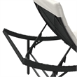 vidaXL Rattan Sun Lounger with Cushion in Black and Cream White