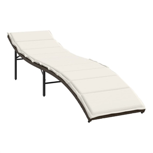 vidaXL PE Rattan and Powder-Coated Steel Standard Sun Lounger in Brown