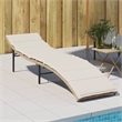 vidaXL PE Rattan Standard Modern Sun Lounger in Beige
