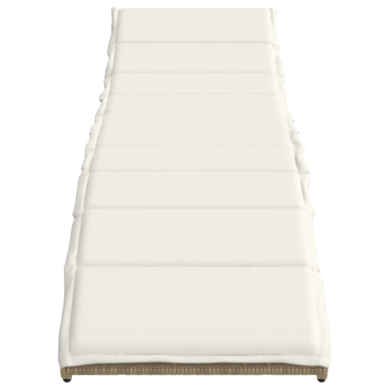 vidaXL PE Rattan Standard Modern Sun Lounger in Beige