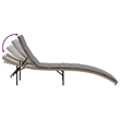 vidaXL PE Rattan & Powder-Coated Steel Sun Lounger w/ Foam in Beige & Light Gray