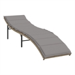 vidaXL PE Rattan & Powder-Coated Steel Sun Lounger w/ Foam in Beige & Light Gray