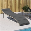 vidaXL PE Rattan Single Sun Lounger with Adjustable Armrests in Light Gray