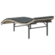 vidaXL PE Rattan Single Sun Lounger with Adjustable Armrests in Light Gray