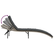vidaXL PE Rattan Single Sun Lounger with Adjustable Armrests in Light Gray