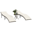 vidaXL Sun Lounger Set of 2 in Brown and Cream White