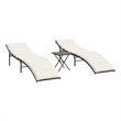 vidaXL Sun Lounger Set of 2 in Brown and Cream White