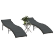 vidaXL PE Rattan and Powder-Coated Steel Standard Sun Lounger in Gray (Set of 2)