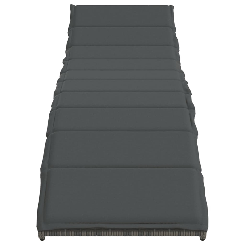 vidaXL PE Rattan and Powder-Coated Steel Standard Sun Lounger in Gray (Set of 2)