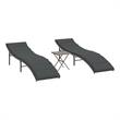 vidaXL PE Rattan and Powder-Coated Steel Standard Sun Lounger in Gray (Set of 2)