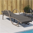 vidaXL PE Rattan Sun Lounger 23.6 x 78.3 x 16.5 in in Gray