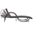 vidaXL PE Rattan Sun Lounger 23.6 x 78.3 x 16.5 in in Gray