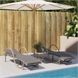 vidaXL PE Rattan Standard Multi-Position Backrest Sun Lounger in Beige