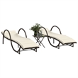 vidaXL PE Rattan Large Sun Lounger  in Brown (Set of 2)