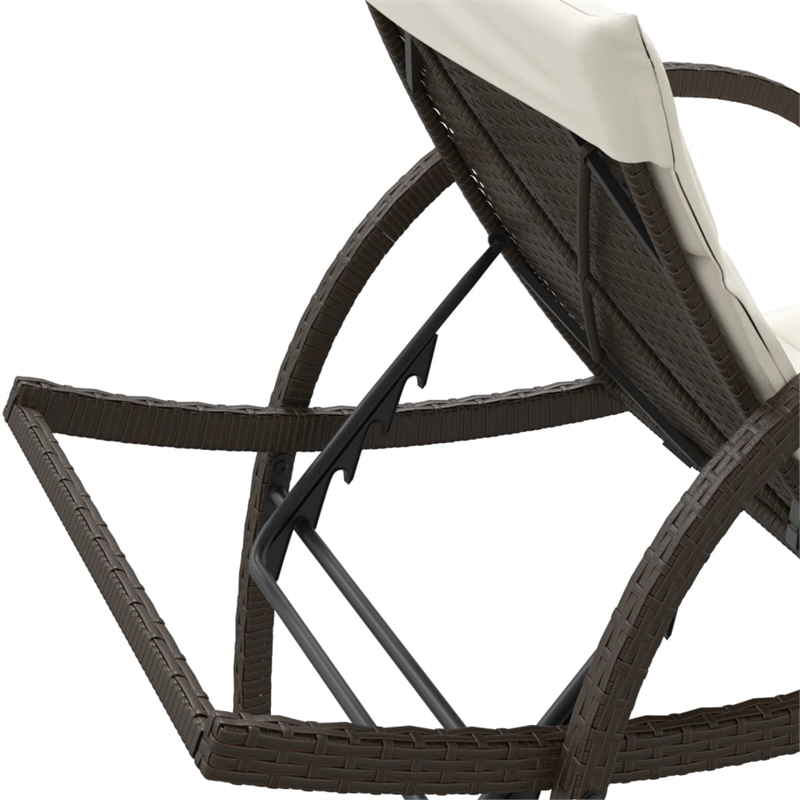 vidaXL PE Rattan Large Sun Lounger  in Brown (Set of 2)