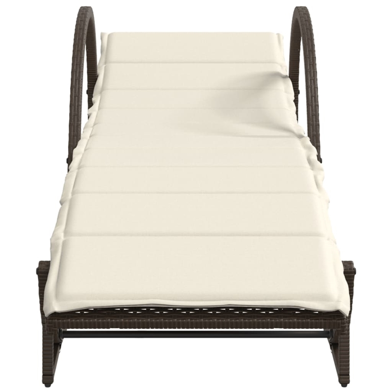 vidaXL PE Rattan Large Sun Lounger  in Brown (Set of 2)