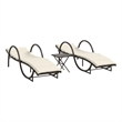 vidaXL PE Rattan Large Sun Lounger  in Brown (Set of 2)