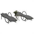 vidaXL PE Rattan Sun Lounger Adult Size in Gray  (Set of 2)