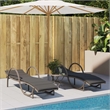 vidaXL PE Rattan Sun Lounger Adult Size in Gray  (Set of 2)