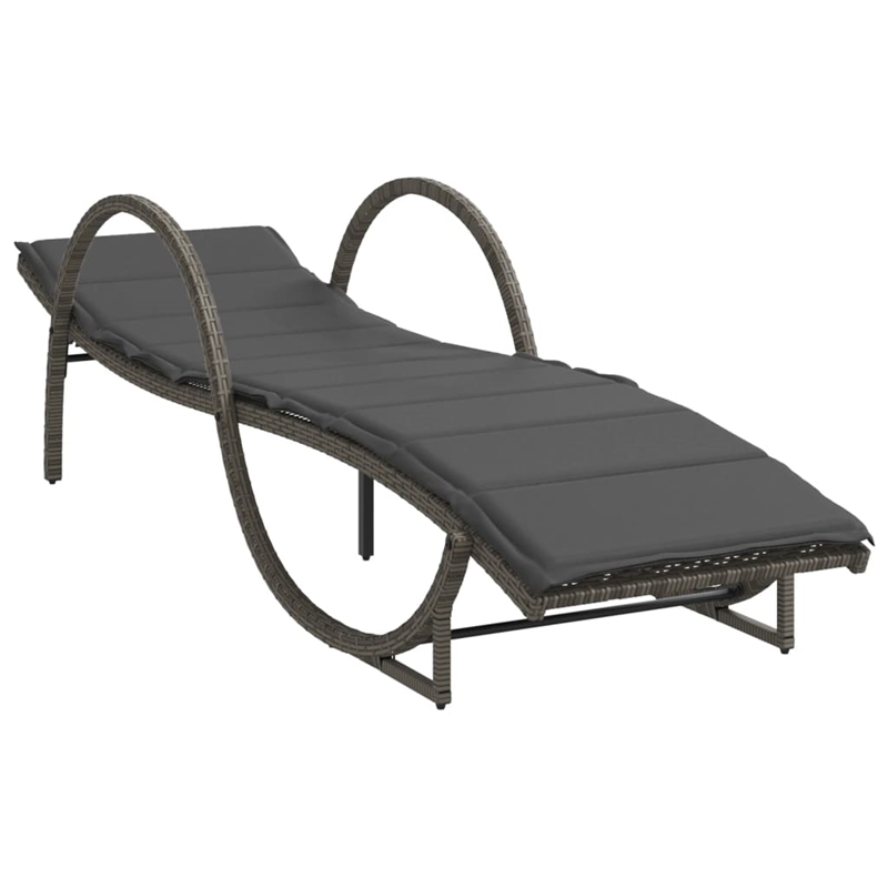 vidaXL PE Rattan Sun Lounger Adult Size in Gray  (Set of 2)