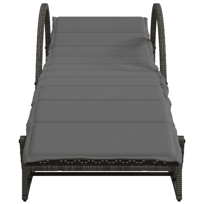 vidaXL PE Rattan Sun Lounger Adult Size in Gray  (Set of 2)