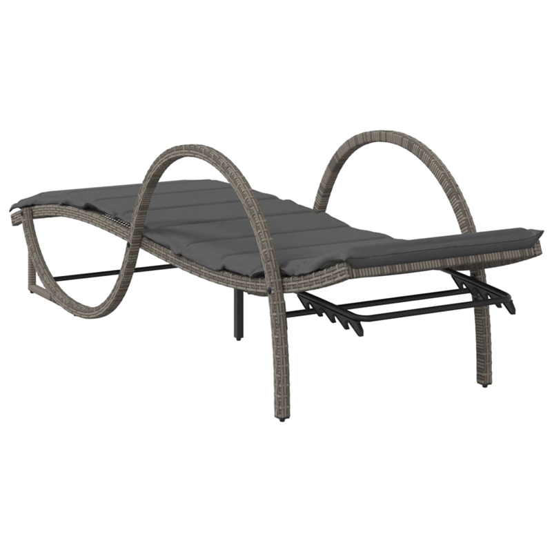 vidaXL PE Rattan Sun Lounger Adult Size in Gray  (Set of 2)