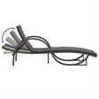 vidaXL PE Rattan Sun Lounger Adult Size in Gray  (Set of 2)