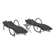 vidaXL PE Rattan Sun Lounger Adult Size in Gray  (Set of 2)