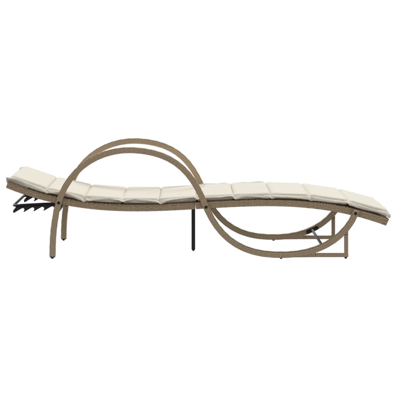 vidaXL PE Rattan Medium Sun Lounger in Beige  (Set of 2)