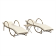 vidaXL PE Rattan Medium Sun Lounger in Beige  (Set of 2)